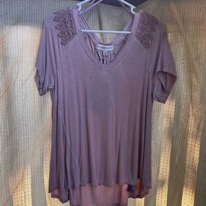 *NWT* mauve lace shirt